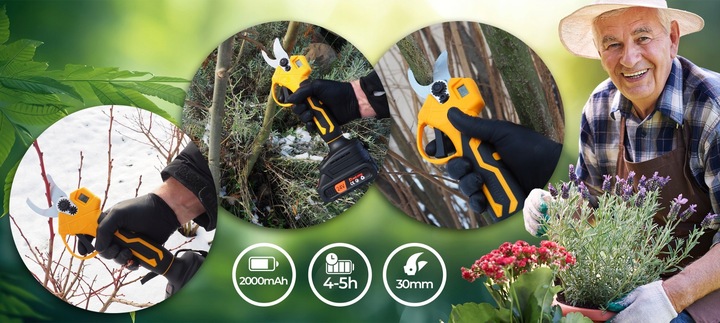 SEKATOR AKUMULATOROWY ELEKTRYCZNY NOŻYCE SEKATOR OGRODOWY MOCNY 2x 24V