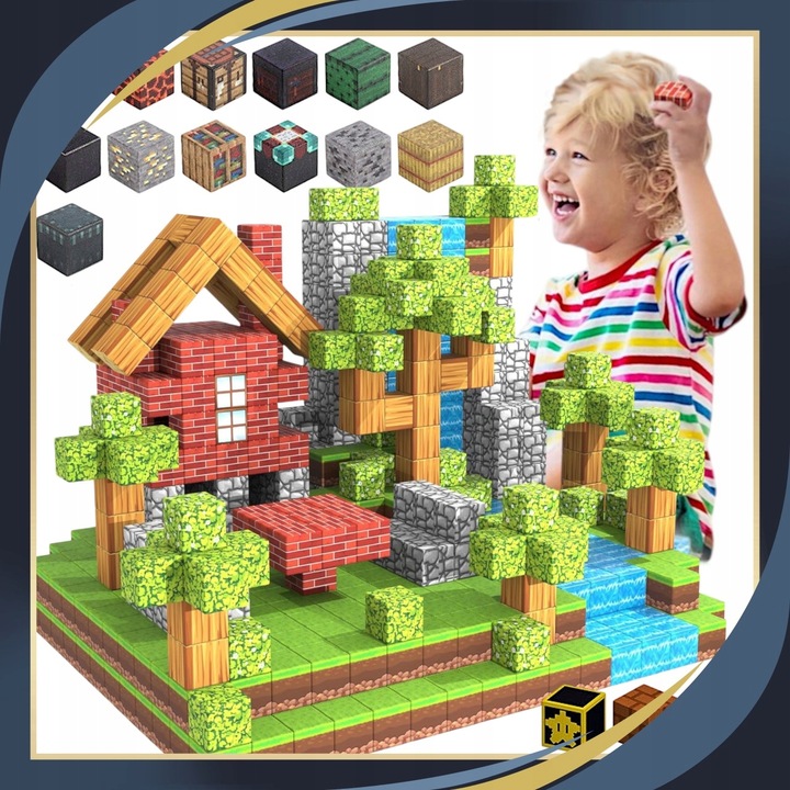 KLOCKI MAGNETYCZNE Sześciany Dla dzieci 1 LUDZIK 100 KLOCKÓW Zestaw