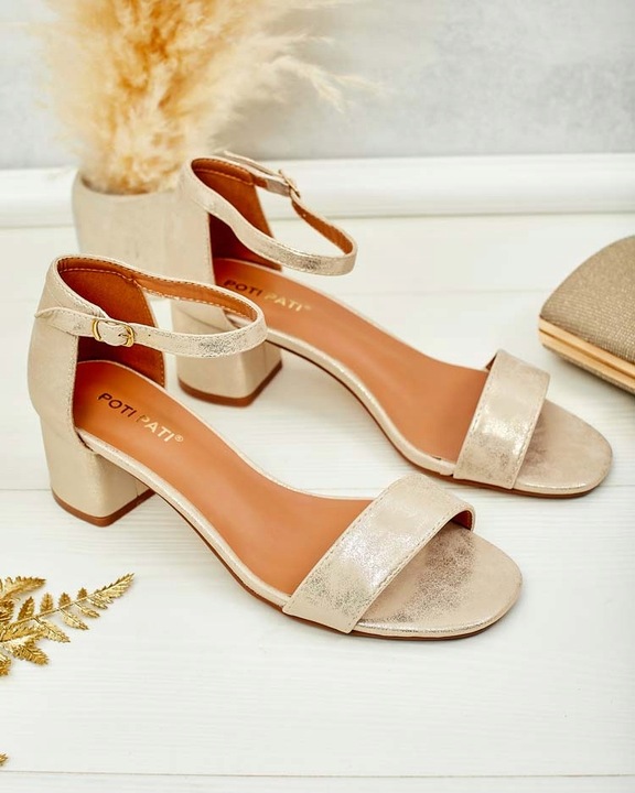 ZŁOTE SANDAŁY DAMSKIE HARRVO 39