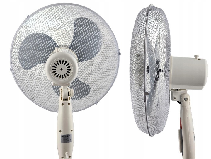 WENTYLATOR WIATRAK STOJĄCY PODŁOGOWY BIAŁY DUŻY