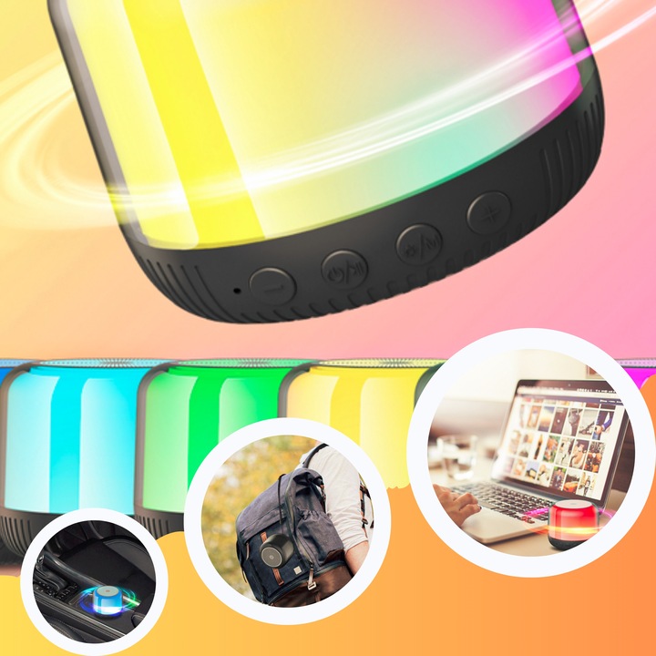 GŁOŚNIK PRZENOŚNY BEZPRZEWODOWY BLUETOOTH 5.1 RGB