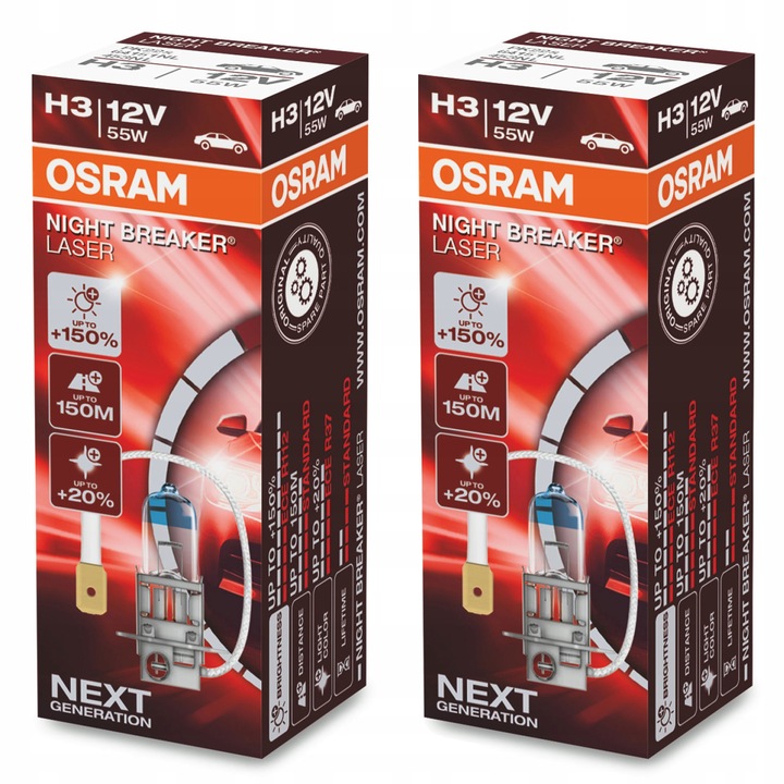 OSRAM Żarówki H3 Night Breaker Laser +150%