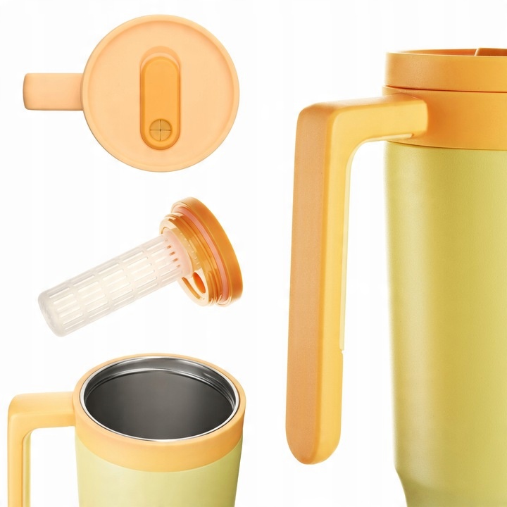 Duży Kubek Termiczny ze słomką i uchwytem OMI Tumbler 1200 ml - Sky