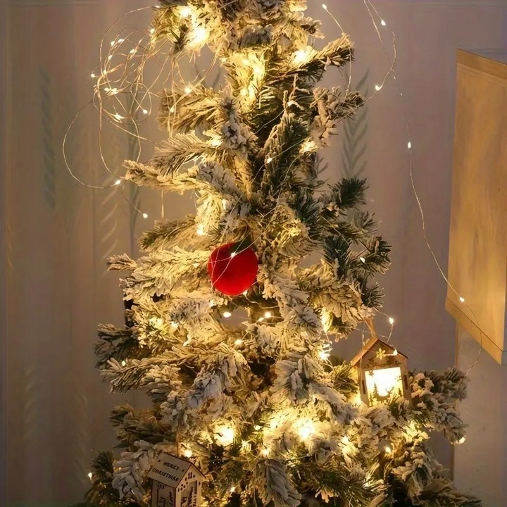 4 x LAMPKI LED DRUCIKI 10M 100LED NA BATERIE MIKRO ŚWIATEŁKA BIAŁE CIEPŁE