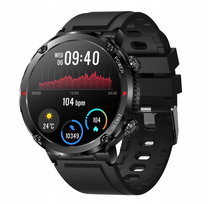 ZEGAREK MĘSKI SMARTWATCH SHD 400px CIŚNIENIOMIERZ PULSOMETR ROZMOWY PL MENU