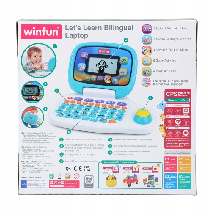 WINFUN LAPTOP DWUJEZYCZNY Edukacyjny interaktywny WINFUN