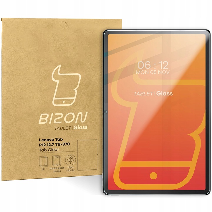 Szkło hartowane na tablet Bizon do Lenovo Tab P12 12.7 TB 370, 2 sztuki