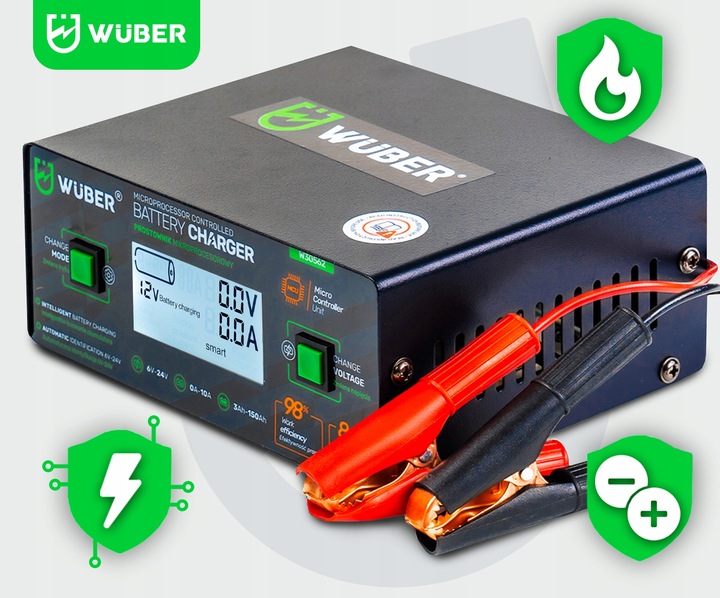 PROSTOWNIK 6/8/12/14/16/24V MIKROPROCESOROWY ŁADOWARKA DO AKUMULATORA 10A
