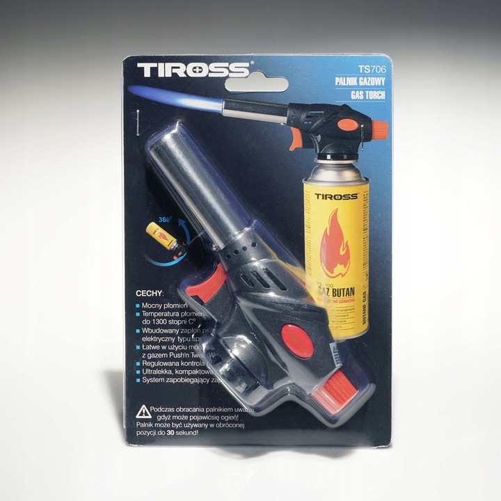 PALNIK RĘCZNY GAZOWY AUTOZAPŁON TS-706 TIROSS+4gaz