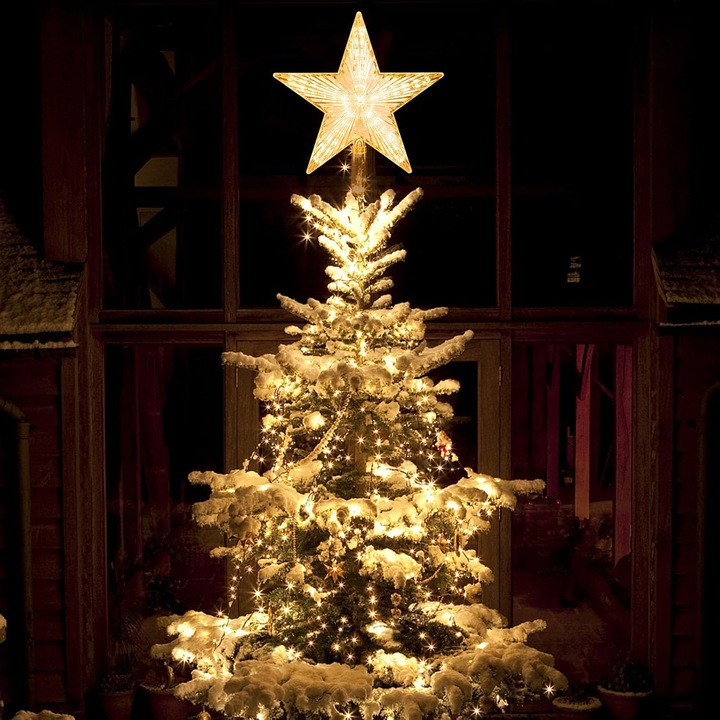 Gwiazda Czubek 31 Led Biały Ciepły na Choinkę Święta Świecąca Ozdoba Szpic