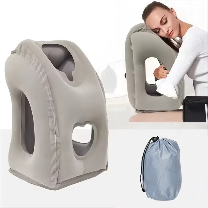 PODUSZKA PODRÓŻNA POMPOWANA DO SAMOLOTU POCIĄGU AUTA DUŻA WYGODNA DMUCHANA