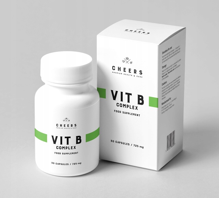 Witamina B Complex Suplement Diety B1, B2, B3, B5, B6, B7, B12 60 Kapsułek