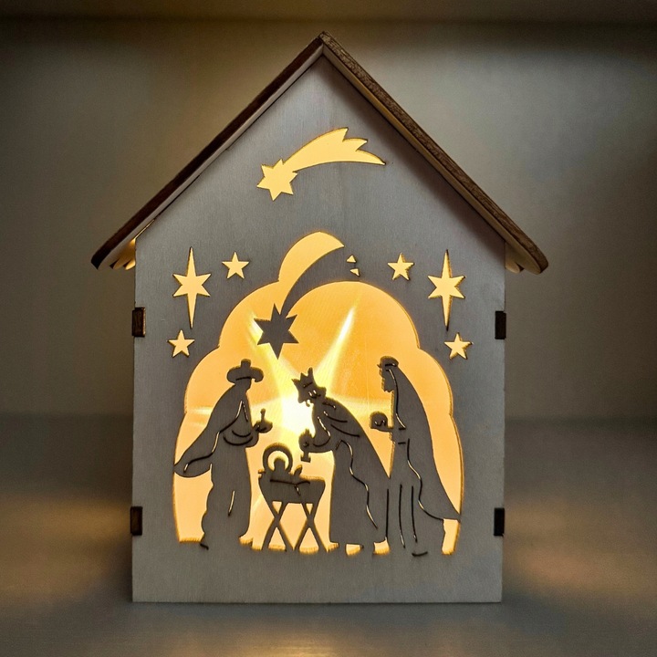 Lampion na Roraty lampion Adwentowy drewniany Lampion + LED Piękne Gwiazdki