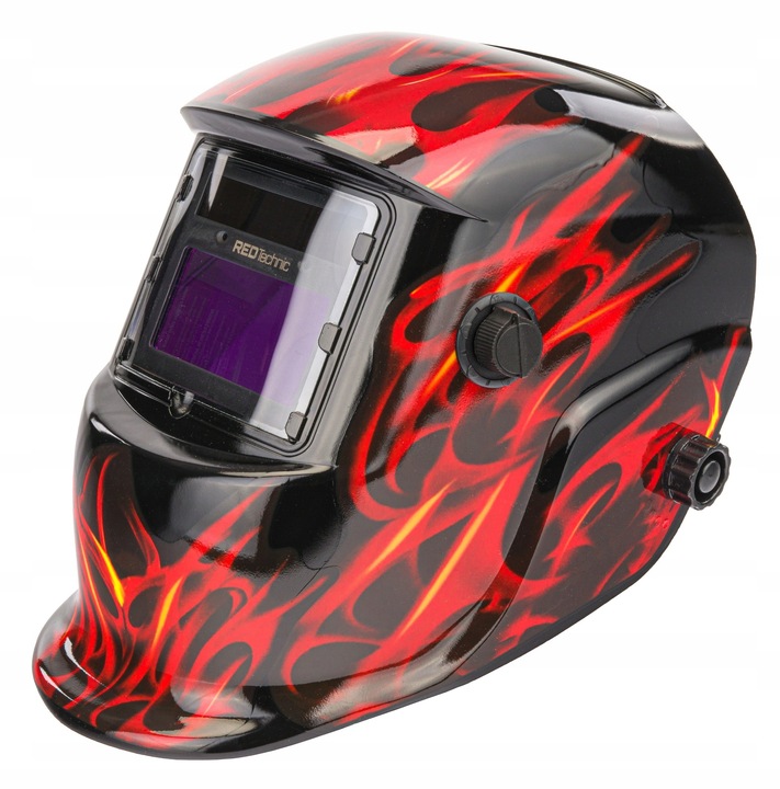 SAMOŚCIEMNIAJĄCA MASKA PRZYŁBICA SPAWALNICZA FILTR AUTOMATYCZNA RED TECHNIC