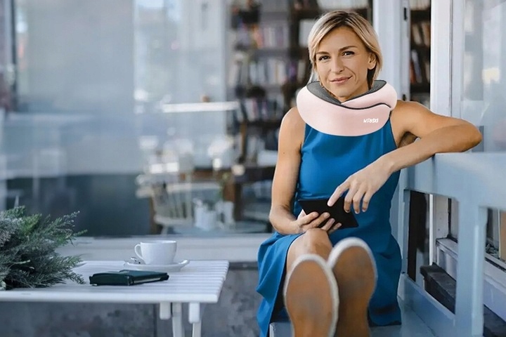 WYGODNA PODUSZKA ROGAL NA SZYJE MEMORY PIANKA PODRÓŻNA ZDEJMOWANA PODSZEWKA