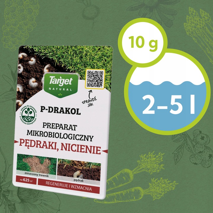 P-DRAKOL REGENERACJA USZKODZEŃ TRAWNIKA PRZEZ PĘDRAKI NICIENIE 50G TARGET