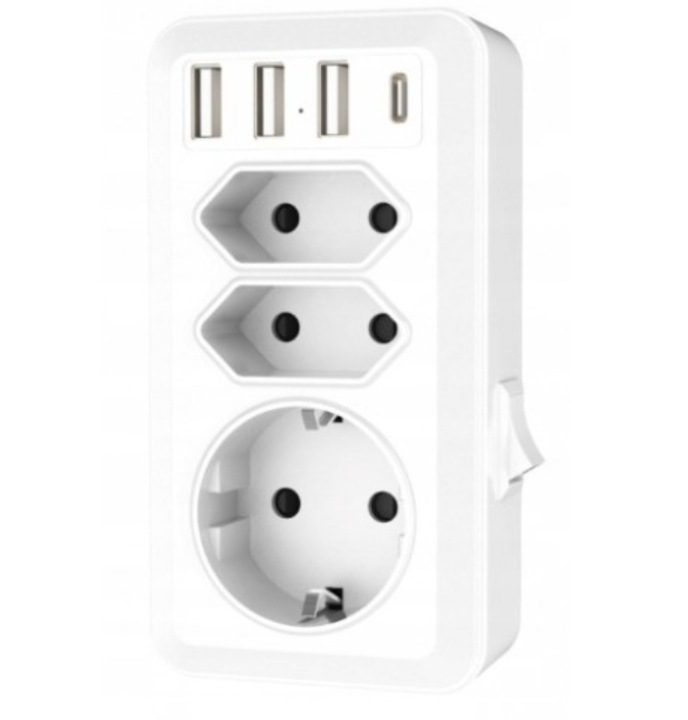 LISTWA ROZGAŁĘŹNIK PRZEDŁUŻACZ 4x USB-C 3x GNIAZDA