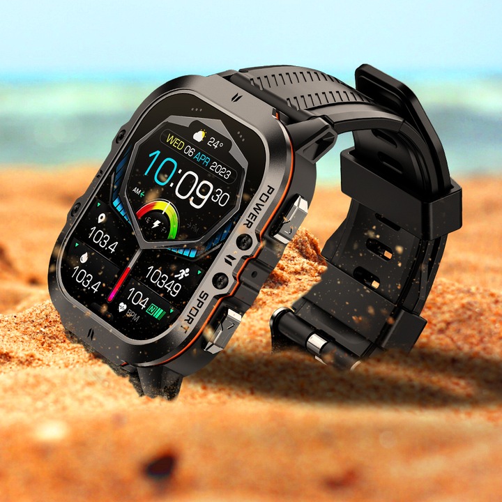 SMARTWATCH MĘSKI C26 AMOLED MENU PL WODOODPORNE KROKOMIERZ watch ZEGAREK