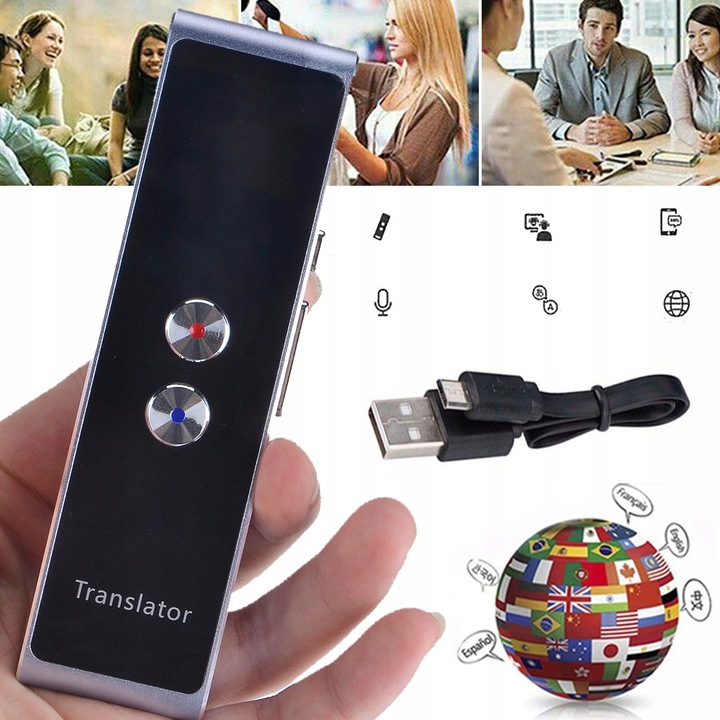 ELEKTRONICZNY TŁUMACZ PRZENOŚNY TRANSLATOR MOWY NATYCHMIASTOWY