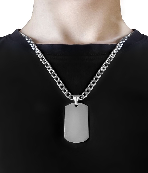 SREBRNY ŁAŃCUSZEK PANCERKA STAL + NIESMIERTELNIK