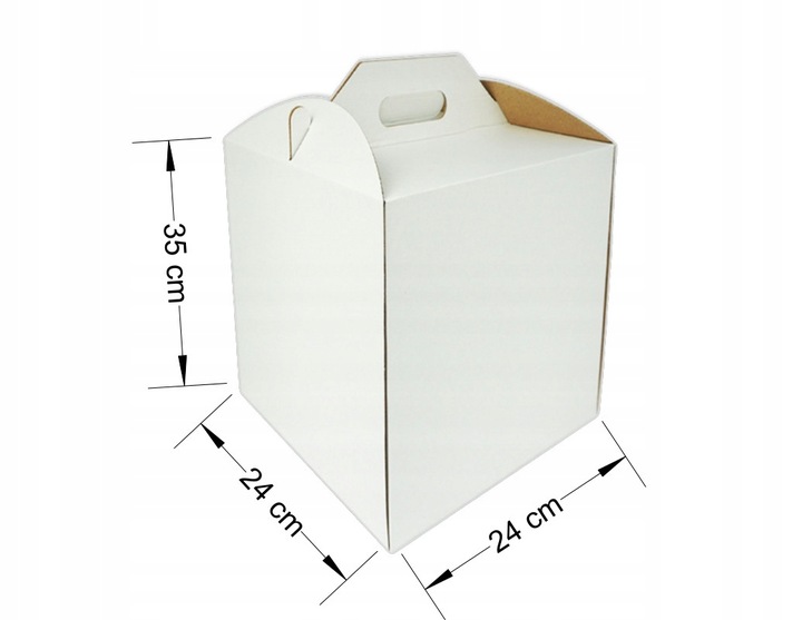 Karton pudełko na tort ciasto 24x24x35 cm BIAŁE opakowanie BARDZO MOCNE