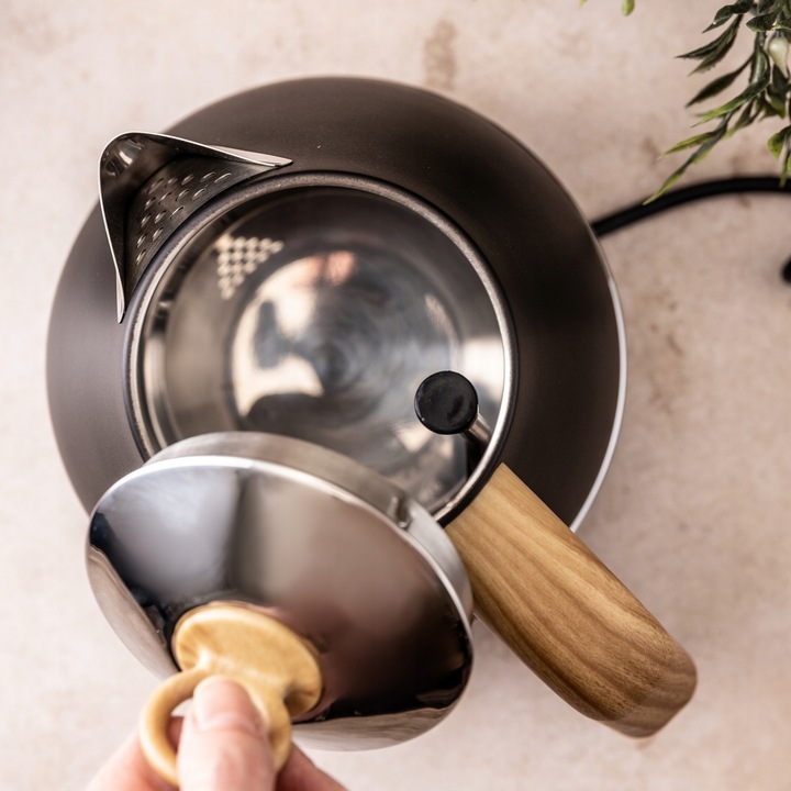 Czajnik elektryczny Bezprzewodowy OBROTOWY 1,7 Lit Stalowy KLAUSBERG Czarny