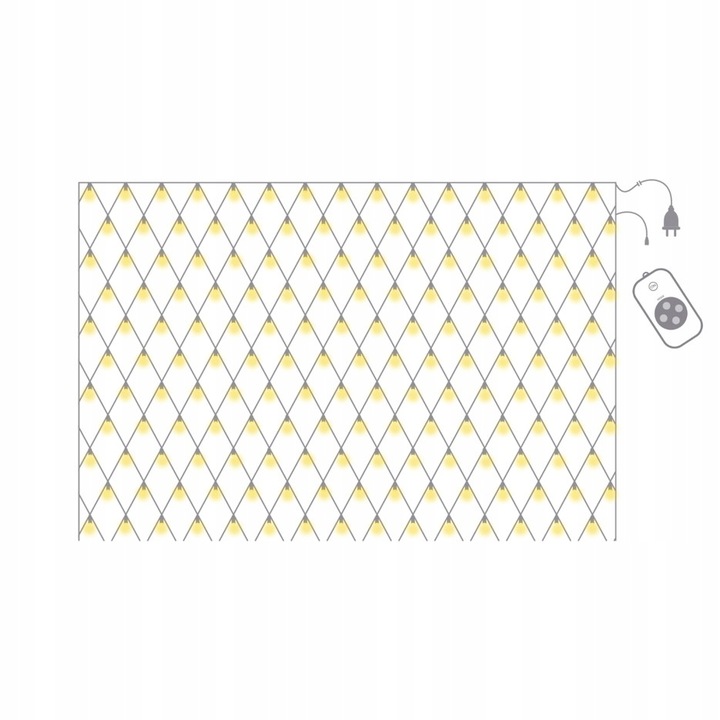 SIATKA LED 3 m x 2 m BIAŁA CIEPŁA na TARAS KRZEWY BALKON Oświetlenie Święta