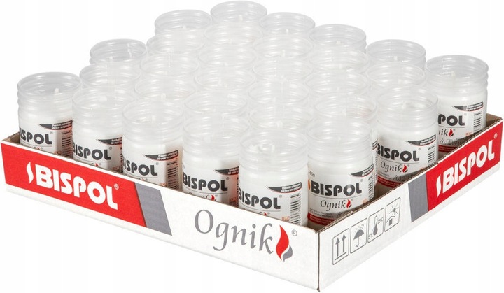 Wkłady do zniczy parafinowe BISPOL WP0 36h 30szt