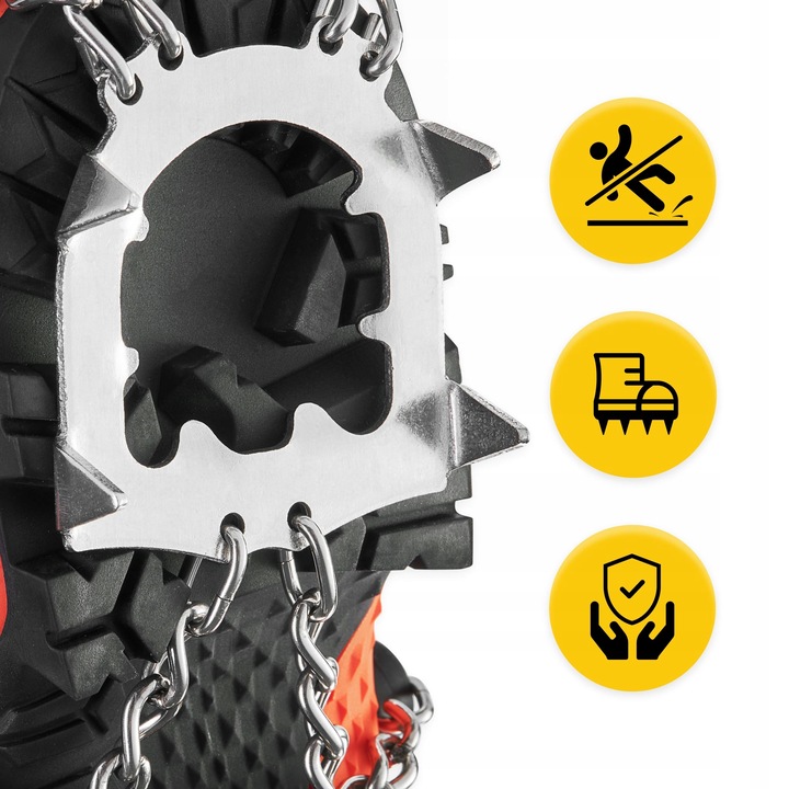 RACZKI NA BUTY TURYSTYCZNE TREKKINGOWE GÓRSKIE Z KOLCAMI ŁAŃCUCHY PREMIUM L