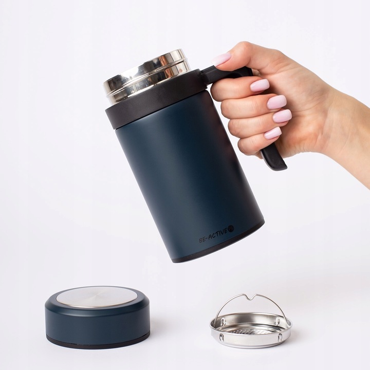 KUBEK TERMICZNY SZCZELNY TERMOS NA KAWĘ HERBATĘ GORĄCE NAPOJE DUŻY 450ML