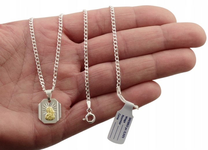 Łańcuszek Srebrny Pancerka 2,30 mm z Medalikiem pr 925 Grawer Gratis