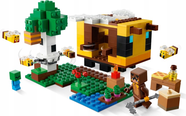 LEGO MINECRAFT KLOCKI 21241 PSZCZOŁY UL PASIEKA + TORBA PREZENTOWA LEGO