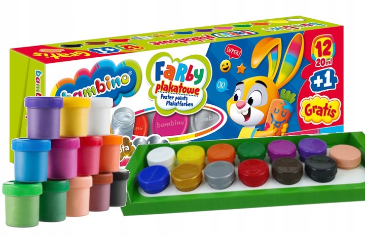 BAMBINO FARBY PLAKATOWE 12 KOL + 1 20 ML