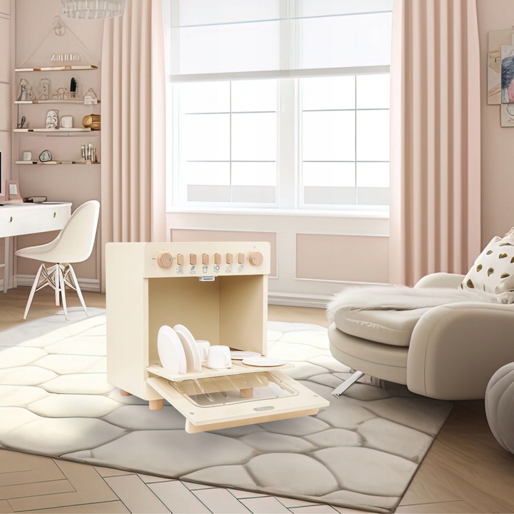 Zmywarka Dla Dzieci Drewniania z Akcesoriami Naczynia Talerze Bezpieczna