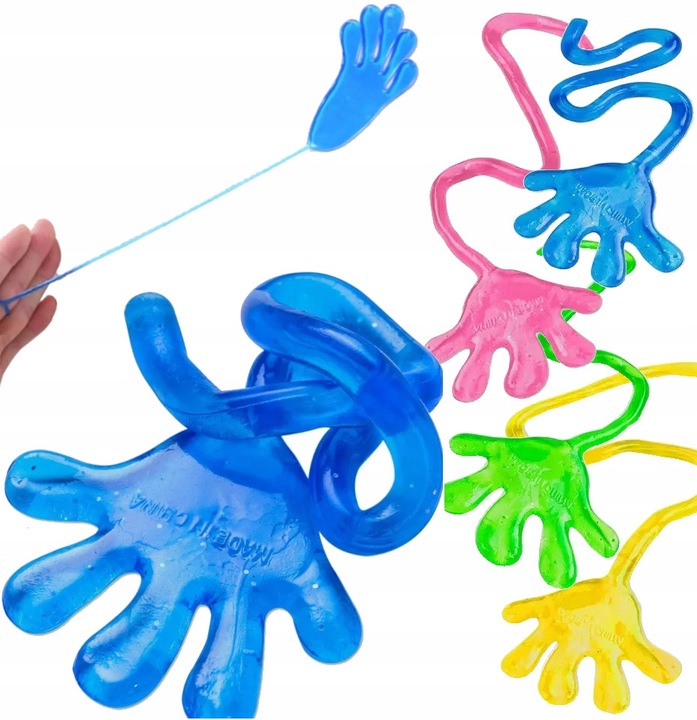 ŁAPKI ŻELOWE KLEJĄCE PACŁAPKA GUMOLEPKI LEPKI 12x ŁAPKA LEPKA ZABAWKA GRA