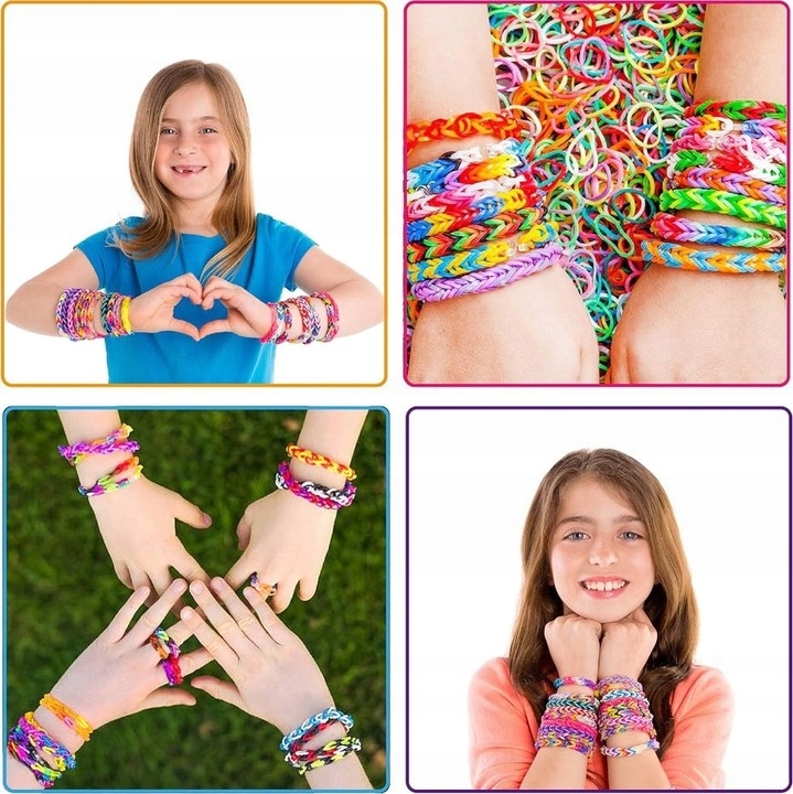 GUMKI DO ROBIENIA BRANSOLETEK DUŻY ZESTAW 6800 ELEMENTÓW XXL DLA DZIECKA