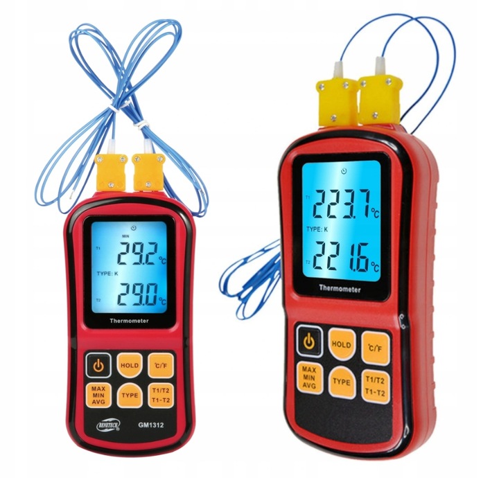 CYFROWY TERMOMETR 2x TERMOPARA TYPU K do 1372 st. KOMPATYBILNA J,K,T,E,N,R