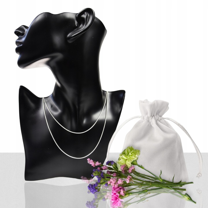 ŁAŃCUSZEK ŻYŁKA ŻMIJKA, 45 CM SREBRO PR925 OPAKOWANIE GRATIS PREZENT