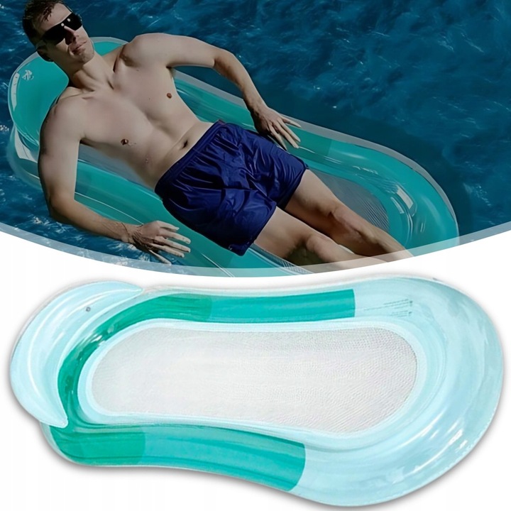 MATERAC DMUCHANY DO PŁYWANIA PONTON PŁYWAJĄCY DO BASENU NAD WODĘ 160X75 cm