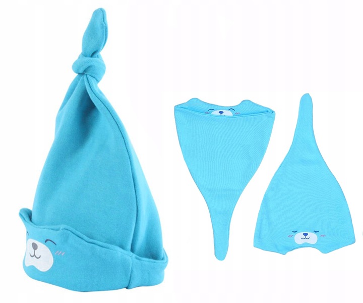 Czapeczka smerfetka dla noworodka ŚLICZNY PYSK