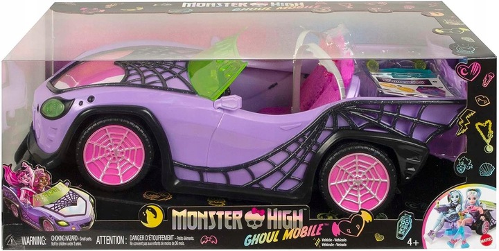 MONSTER HIGH GHOUL MOBILE POJAZD + AKCESORIA HHK63