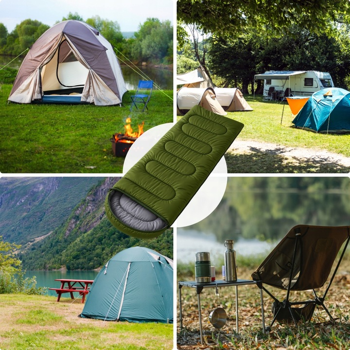 ŚPIWÓR TURYSTYCZNY WOJSKOWY MUMIA KOŁDRA ZIMOWY Z KAPTUREM 1-15°C 200x70 CM