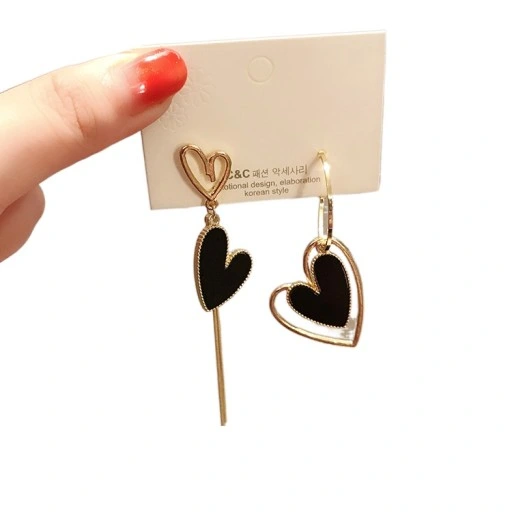 Asymetryczne Serce Kolczyki Wiszące damskie