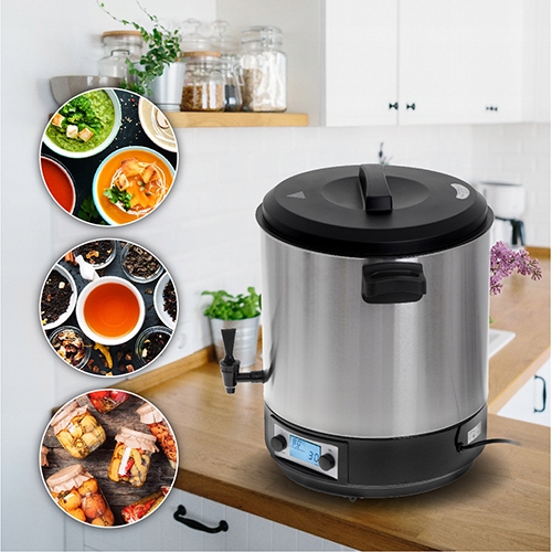 ELEKTRYCZNY GARNEK DO PASTERYZACJI PARZENIA WĘDLIN WARNIK PODGRZEWACZ LCD 2