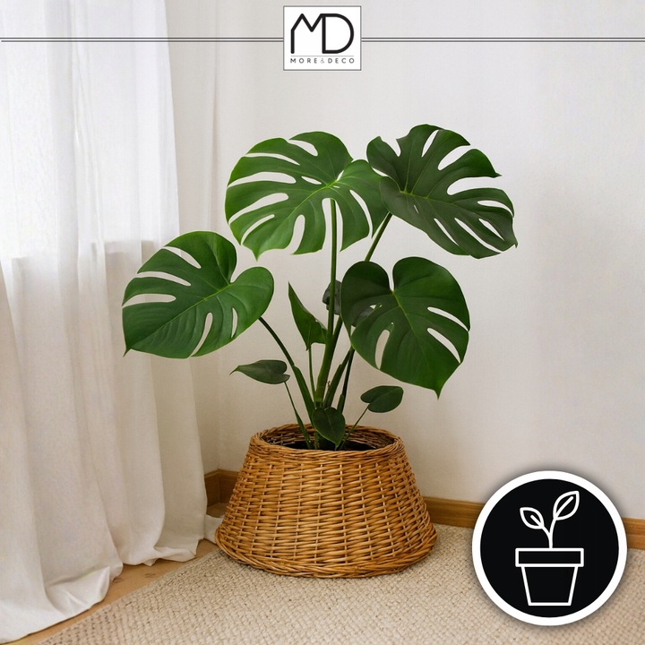 Osłona wiklinowa brąz na doniczkę stojak pod choinkę na święta wiklina kosz