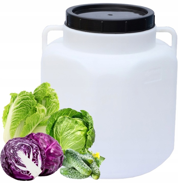 BECZKA PLASTIKOWA na wodę DO KISZENIA KAPUSTY OGÓRKÓW 50L KWADRATOWA atest