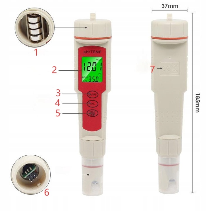 PROFESJONALNY MIERNIK TESTER PH TDS EC TEMP 4 W 1