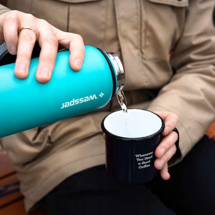 Kubek Termiczny Wessper Termos na Herbatę Bidon Butelka Termiczna Stal 1l