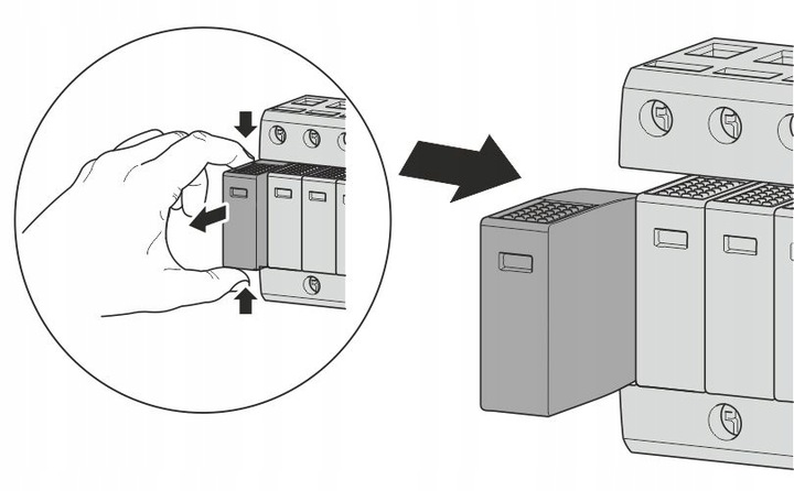OGRANICZNIK OCHRONNIK PRZEPIĘĆ PRZEPIĘCIOWY 1-FAZ B+C T1 T2 1P 6kA AC
