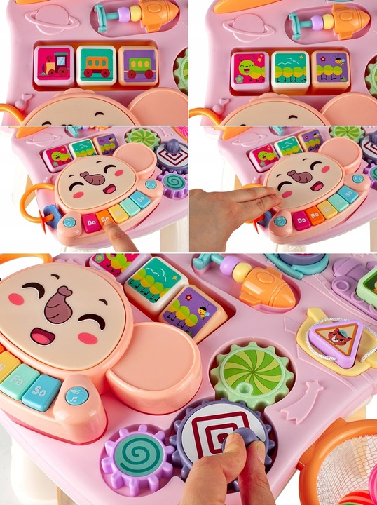 CHODZIK PCHACZ 5W1 KOSZYKÓWKA PANEL STOLIK EDUKACYJNY INTERAKTYWNY DZIECKA